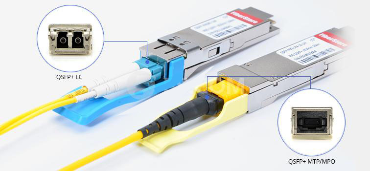 What is the difference between 40G QSFP+ MTP vs 40G QSFP+ LC Transceivers?